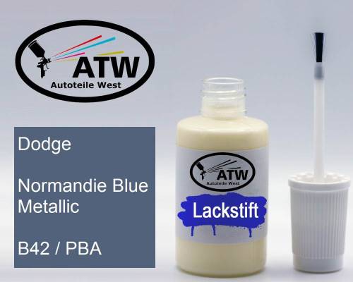 Dodge, Normandie Blue Metallic, B42 / PBA: 20ml Lackstift, von ATW Autoteile West.